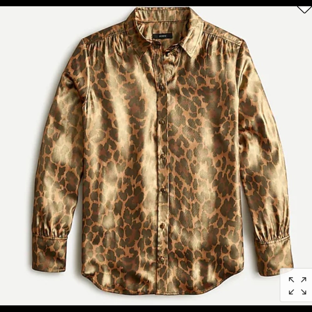NWT JCrew Shimmer leopard button up blouse